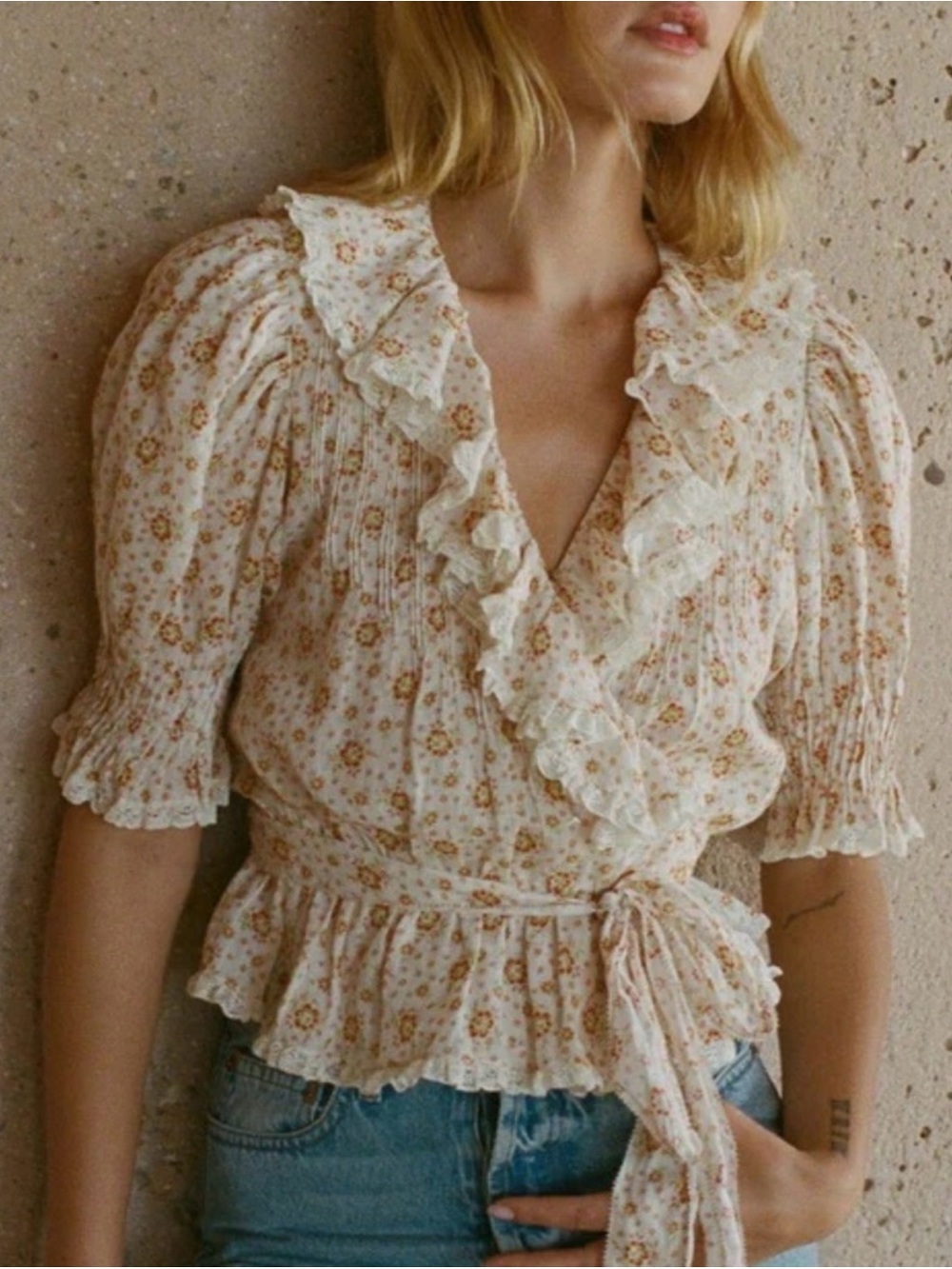 Doen Thames Top in Alabaster Countryside Calico